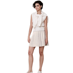 NWOT Banana Republic Skort Oatmeal Linen Blend Pleated Size Large